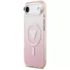 Guess IML Gradient Triangle Logo MagSafe-hoesje voor iPhone Air roze