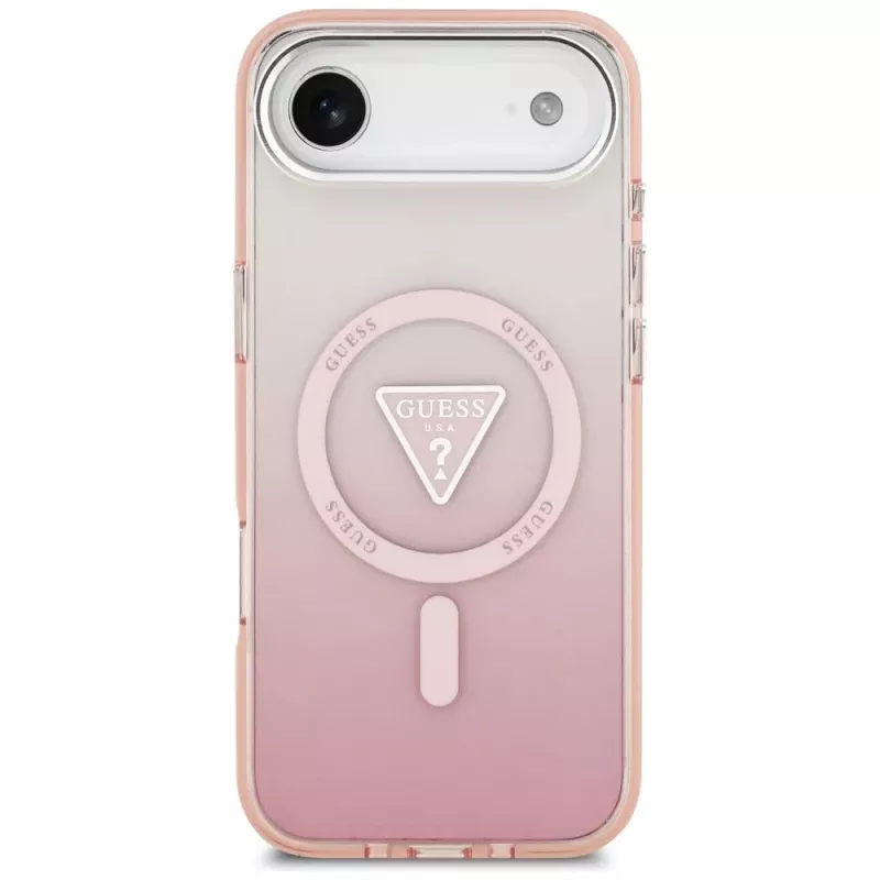 Guess IML Gradient Triangle Logo MagSafe-hoesje voor iPhone Air roze