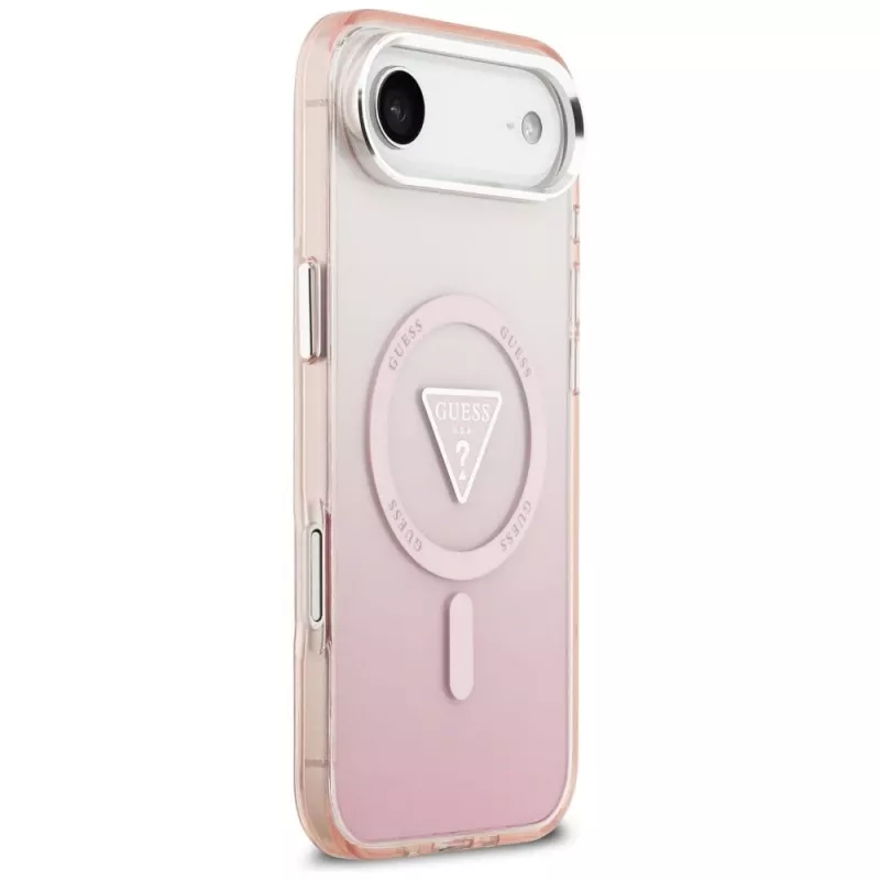 Guess IML Gradient Triangle Logo MagSafe-hoesje voor iPhone Air roze