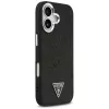 Guess Glitter Triangle Logo MagSafe-hoesje voor iPhone 17 zwart