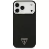 Guess Glitter Triangle Logo MagSafe-hoesje voor iPhone 17 Pro Max zwart