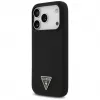 Guess Silicone Triangle Logo MagSafe-hoesje voor iPhone 17 Pro Max (zwart)