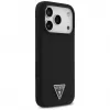 Guess Silicone Triangle Logo MagSafe-hoesje voor iPhone 17 Pro Max (zwart)
