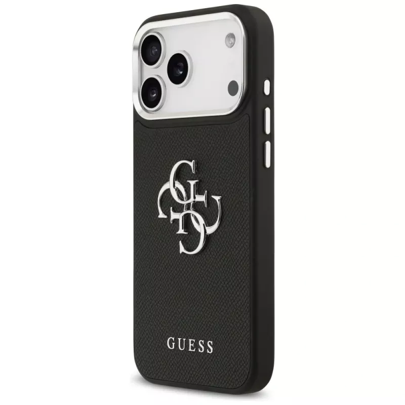 Guess Grained Big 4G Classic Logo hoesje voor iPhone 17 Pro Max - zwart