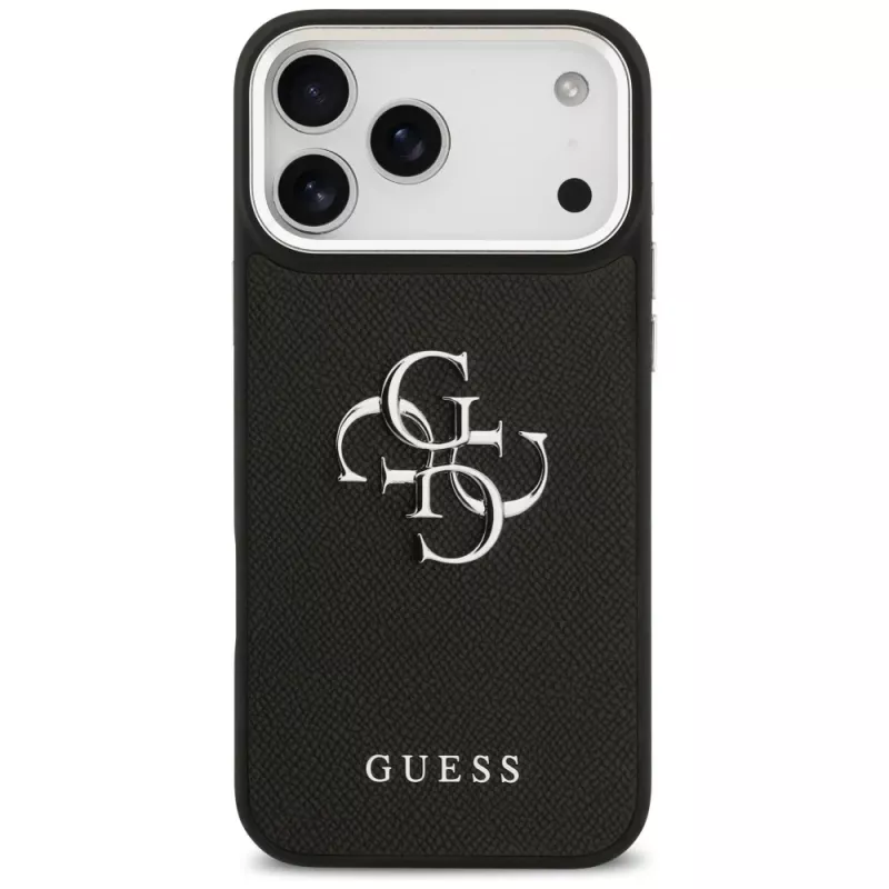 Guess Grained Big 4G Classic Logo hoesje voor iPhone 17 Pro Max - zwart