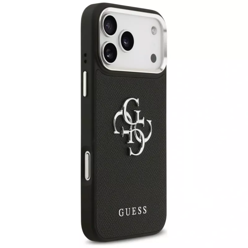 Guess Grained Big 4G Classic Logo hoesje voor iPhone 17 Pro Max - zwart