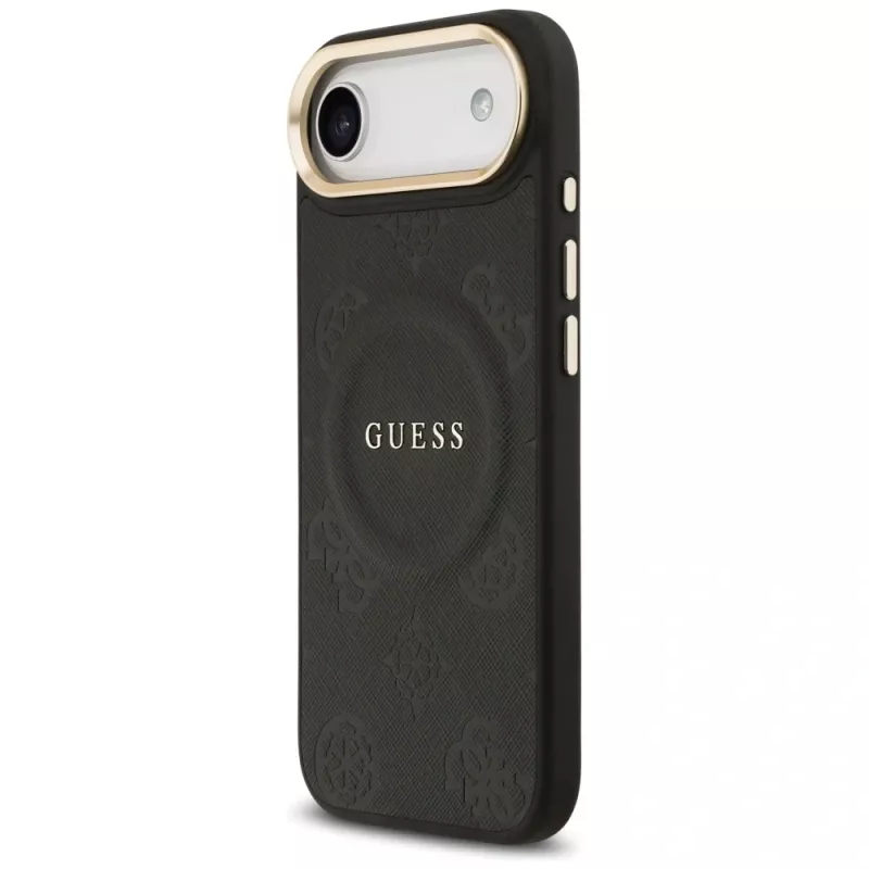 Guess Peony Hot Stamp MagSafe-hoesje voor iPhone Air, zwart