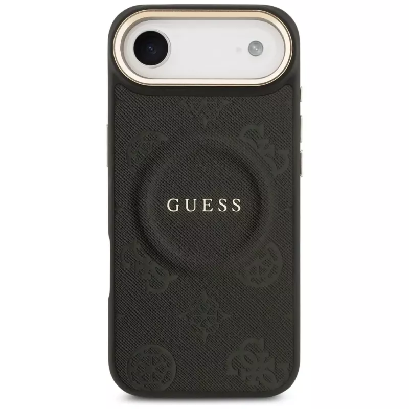 Guess Peony Hot Stamp MagSafe-hoesje voor iPhone Air, zwart