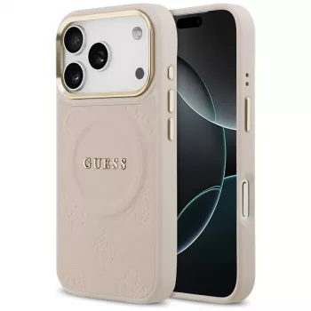 Guess Peony Hot Stamp MagSafe hoesje voor iPhone 17 Pro, roze