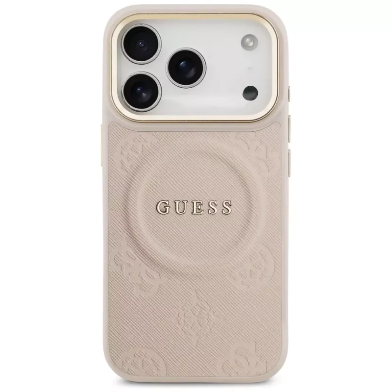 Guess Peony Hot Stamp MagSafe hoesje voor iPhone 17 Pro, roze
