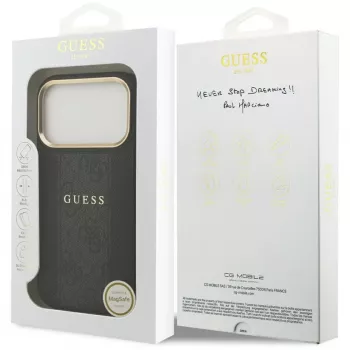 Guess 4G Stripe MagSafe hoesje voor iPhone 17 Pro Max zwart