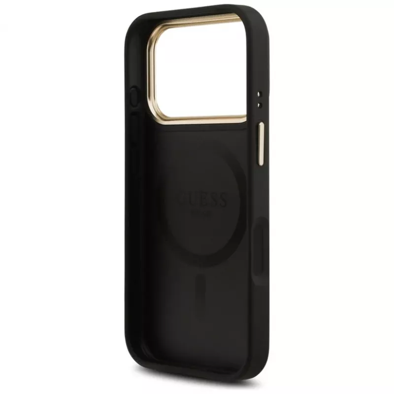 Guess 4G Stripe MagSafe hoesje voor iPhone 17 Pro Max zwart