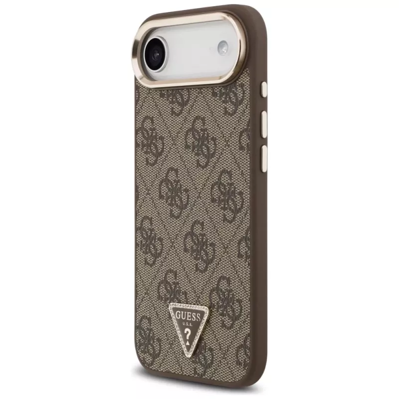 Guess 4G Triangle Logo MagSafe hoesje voor iPhone Air, bruin/goud