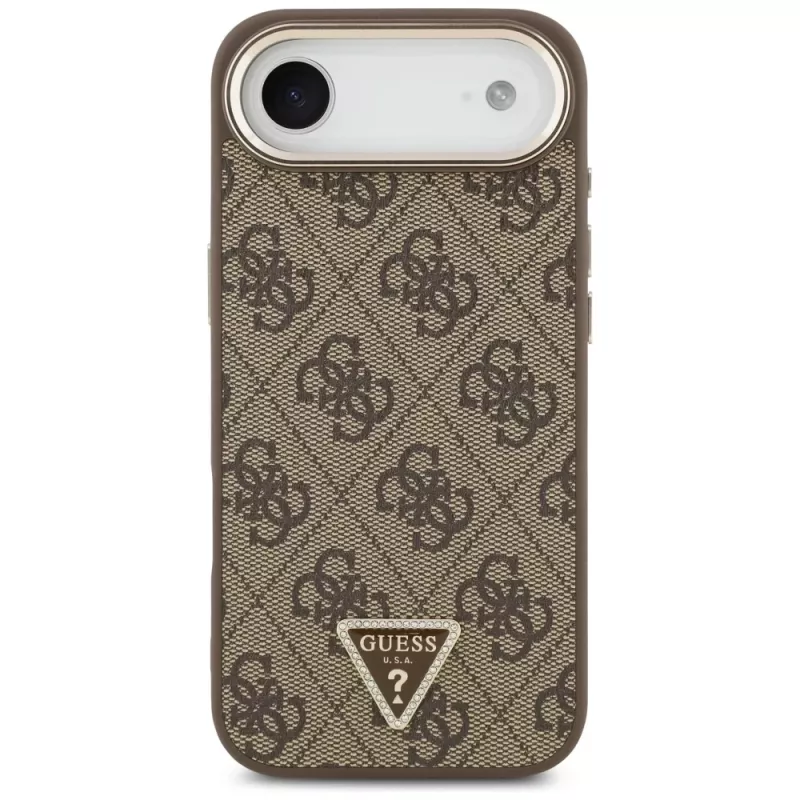 Guess 4G Triangle Logo MagSafe hoesje voor iPhone Air, bruin/goud