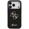Guess Silicone Big 4G Script Case voor iPhone 17 Pro zwart