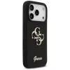 Guess Silicone Big 4G Script Case voor iPhone 17 Pro zwart