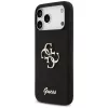 Guess Silicone Big 4G Script Case voor iPhone 17 Pro Max, zwart