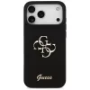 Guess Silicone Big 4G Script Case voor iPhone 17 Pro Max, zwart