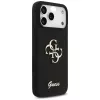 Guess Silicone Big 4G Script Case voor iPhone 17 Pro Max, zwart