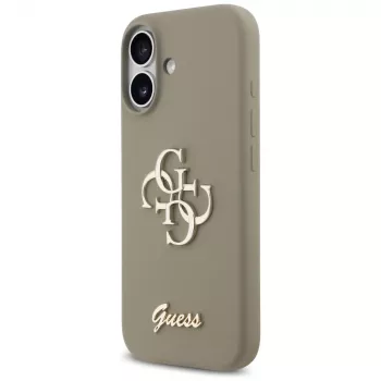 Guess Silicone Big 4G Script Phone Case voor iPhone 17 - bruin
