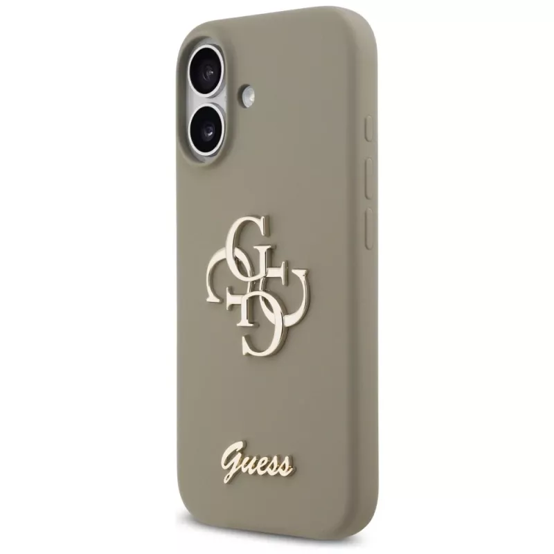 Guess Silicone Big 4G Script Phone Case voor iPhone 17 - bruin