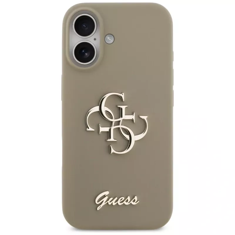 Guess Silicone Big 4G Script Phone Case voor iPhone 17 - bruin