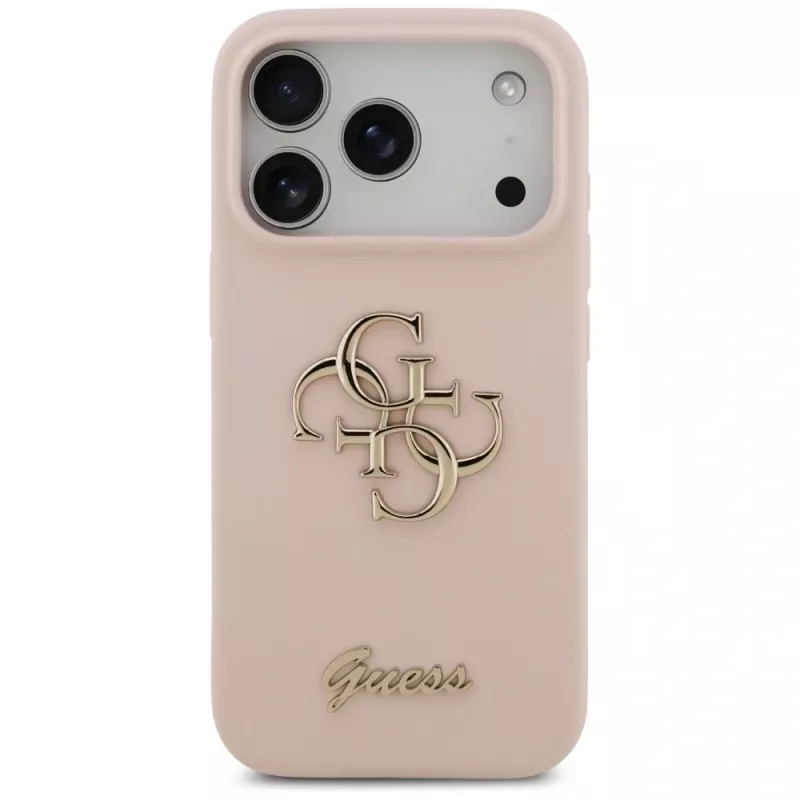 Guess Silicone Big 4G Script Back Cover voor Apple iPhone 17 Pro - roze