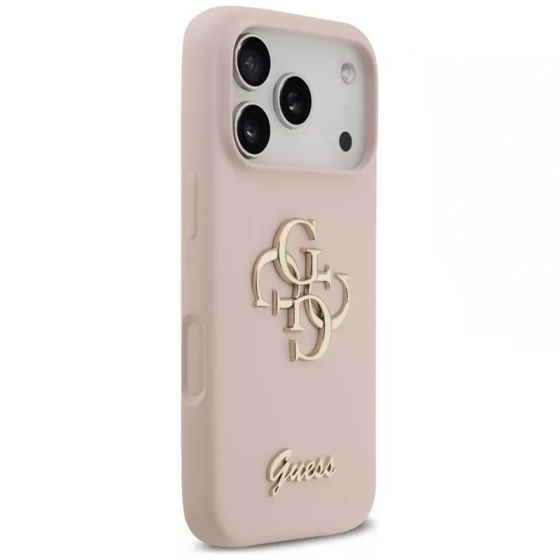 Guess Silicone Big 4G Script Back Cover voor Apple iPhone 17 Pro - roze