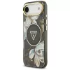 Guess IML Glitter Flowers Triangle MagSafe-hoesje voor iPhone Air - zwart