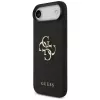Guess Grained Big 4G & Classic Logo Case voor iPhone Air, zwart