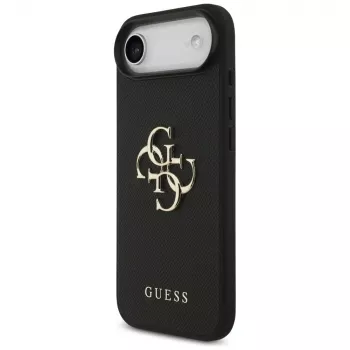 Guess Grained Big 4G & Classic Logo Case voor iPhone Air, zwart