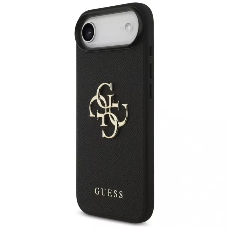Guess Grained Big 4G & Classic Logo Case voor iPhone Air, zwart