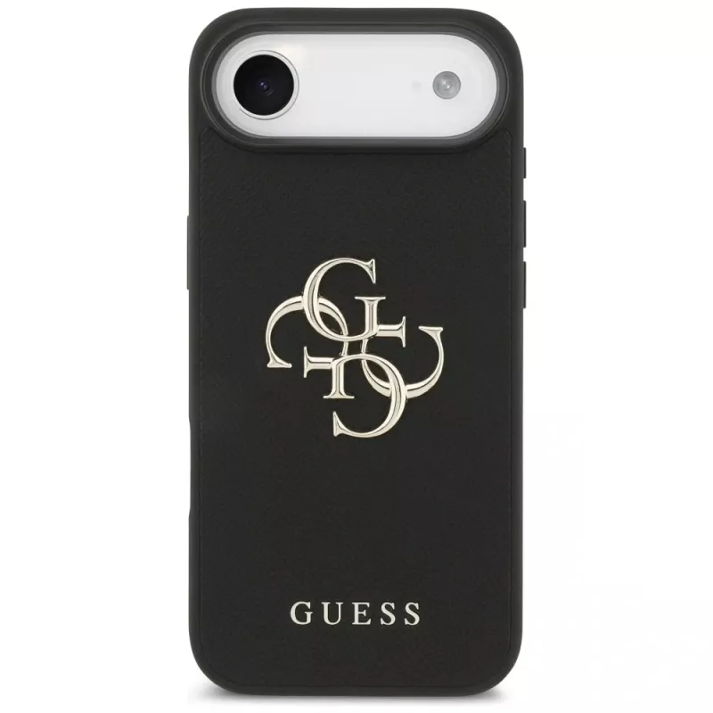 Guess Grained Big 4G & Classic Logo Case voor iPhone Air, zwart
