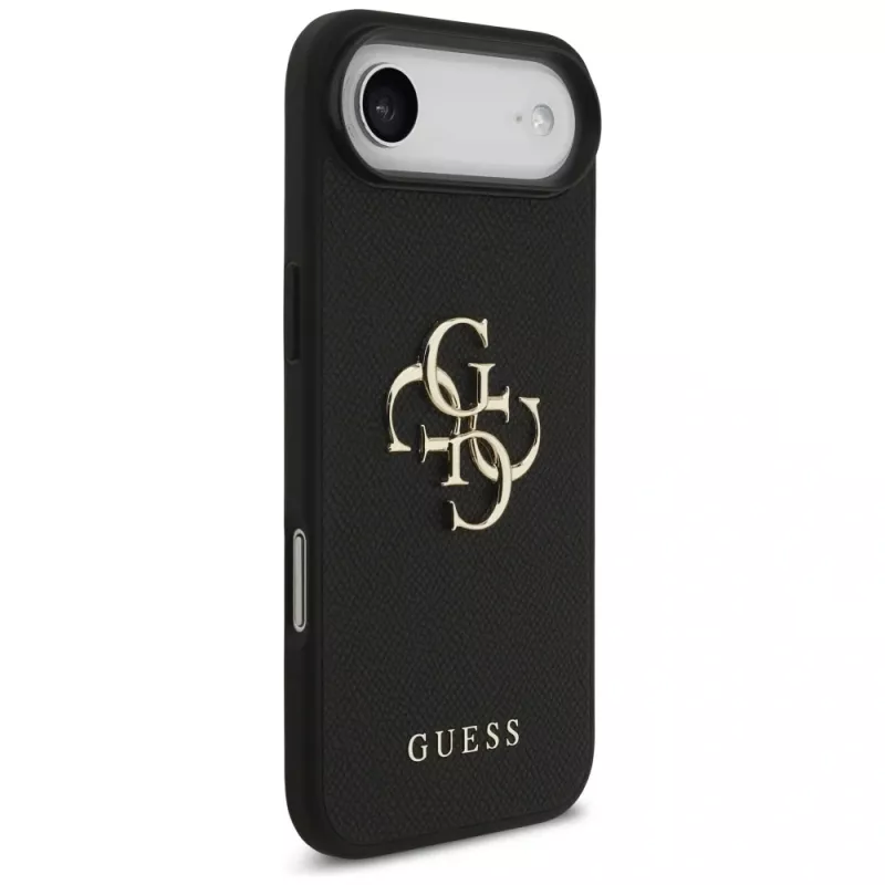Guess Grained Big 4G & Classic Logo Case voor iPhone Air, zwart