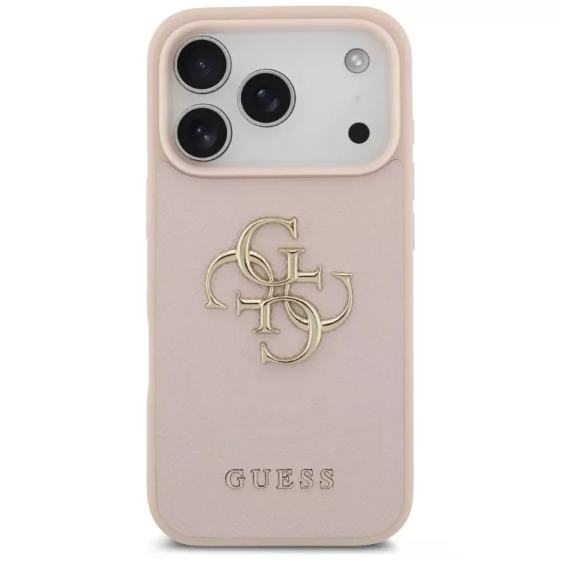 Guess Grained Big 4G & Classic Logo Case voor iPhone 17 Pro roze