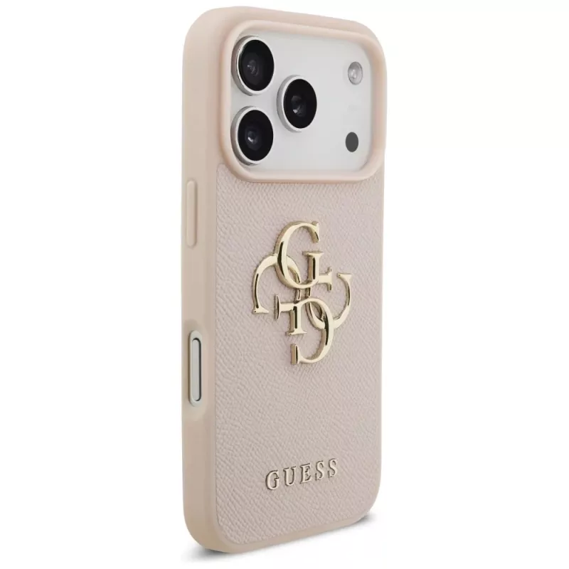 Guess Grained Big 4G & Classic Logo Case voor iPhone 17 Pro roze