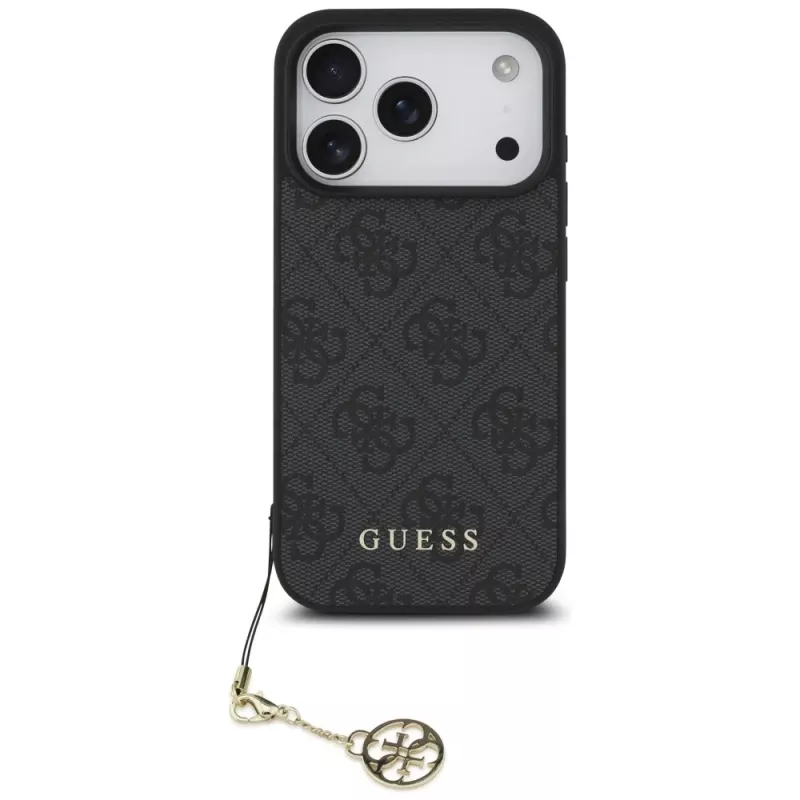 Guess 4G Charms Collection MagSafe Case voor Apple iPhone 17 Pro, zwart