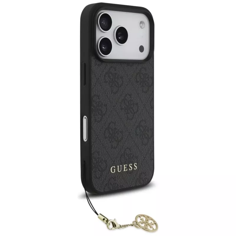 Guess 4G Charms Collection MagSafe Case voor Apple iPhone 17 Pro, zwart