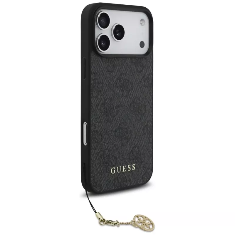 Guess 4G Charms Collection MagSafe Case voor iPhone 17 Pro Max zwart