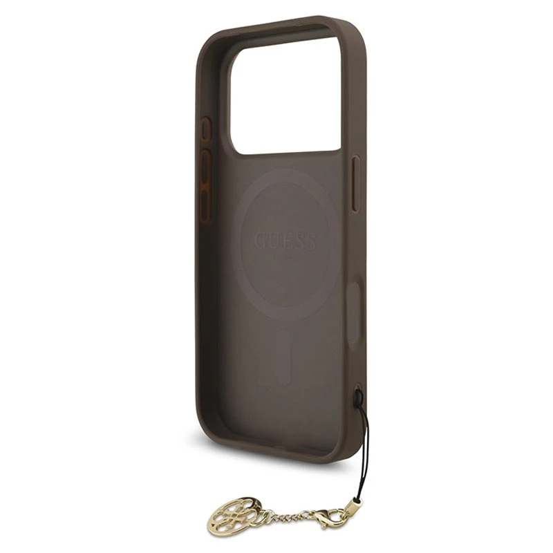 Guess 4G Charms Collection MagSafe Case voor iPhone 17 Pro (bruin)
