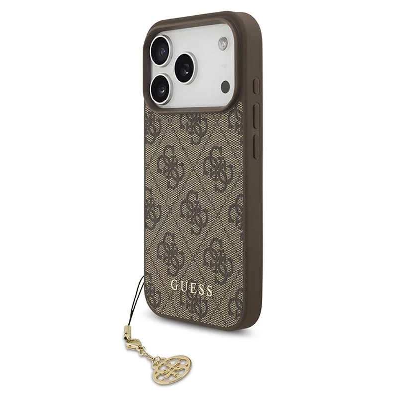 Guess 4G Charms Collection MagSafe Case voor iPhone 17 Pro (bruin)