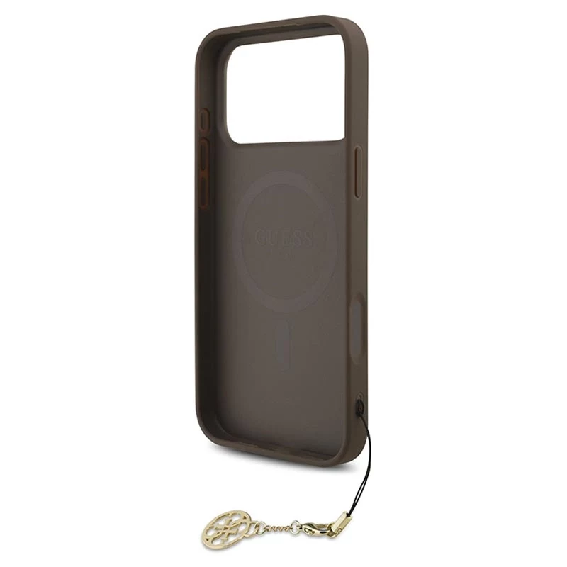 Guess 4G Charms Collection MagSafe Case voor iPhone 17 Pro Max (bruin)