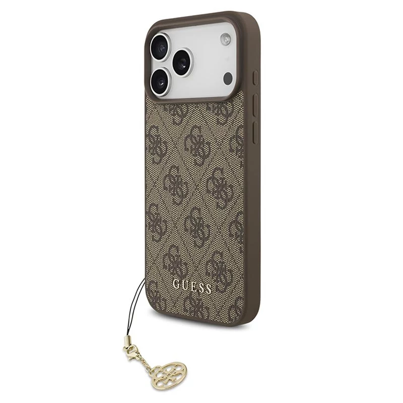 Guess 4G Charms Collection MagSafe Case voor iPhone 17 Pro Max (bruin)