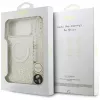 Guess IML Flowers Electro Pearl Strap MagSafe Case voor iPhone 17 Pro Max wit
