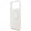 Guess IML Flowers Electro Pearl Strap MagSafe Case voor iPhone 17 Pro Max wit