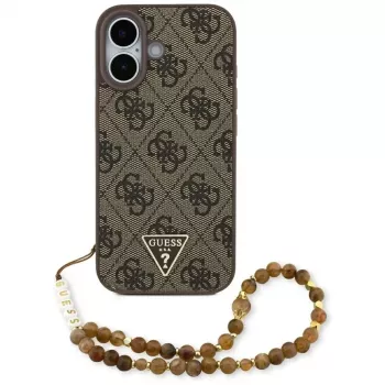 Guess 4G Strap Triangle Logo MagSafe Case voor iPhone 17 bruin