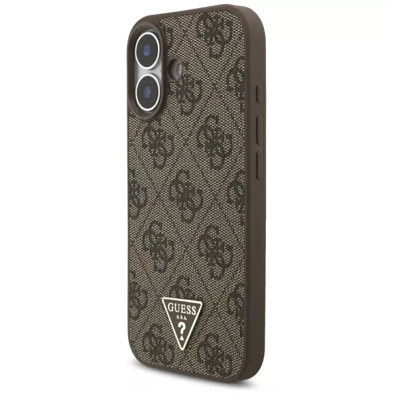 Guess 4G Strap Triangle Logo MagSafe Case voor iPhone 17 bruin