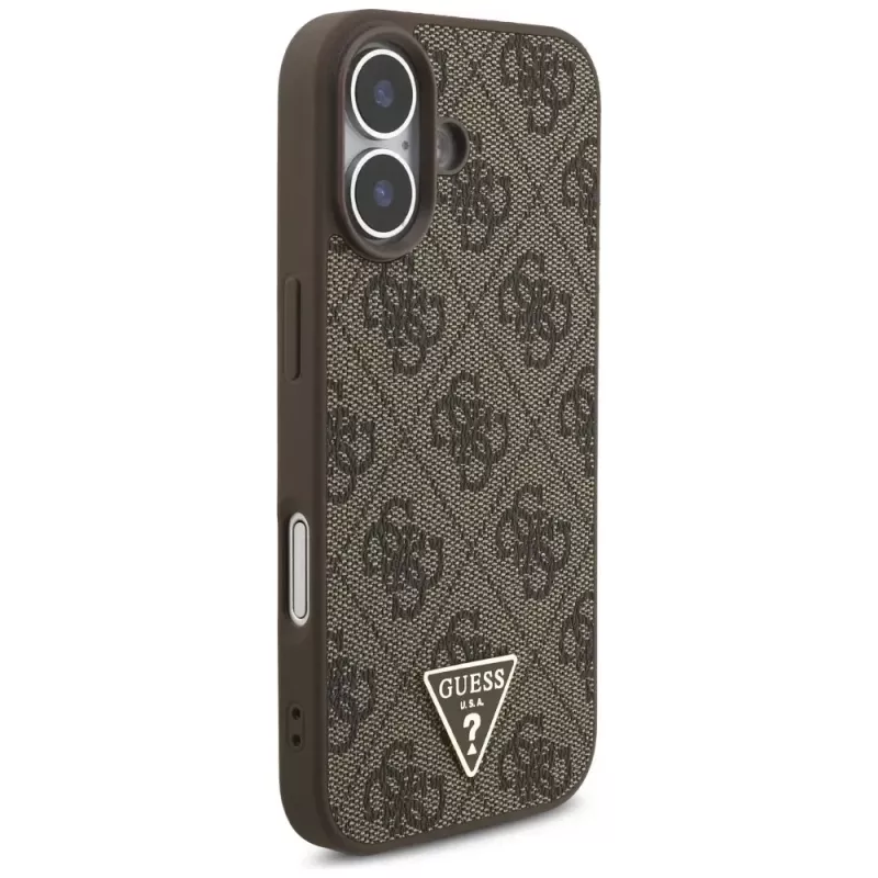 Guess 4G Strap Triangle Logo MagSafe Case voor iPhone 17 bruin