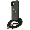 Guess 4G Big Logo Cord Strap Crossbody Case voor Apple iPhone 17, zwart