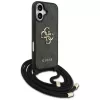 Guess 4G Big Logo Cord Strap Crossbody Case voor Apple iPhone 17, zwart
